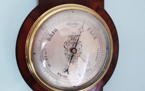 ANTIQUE MAHOGANY BAROMETER OF SMALL SIZE - ADDITIONAL PHOTO 4