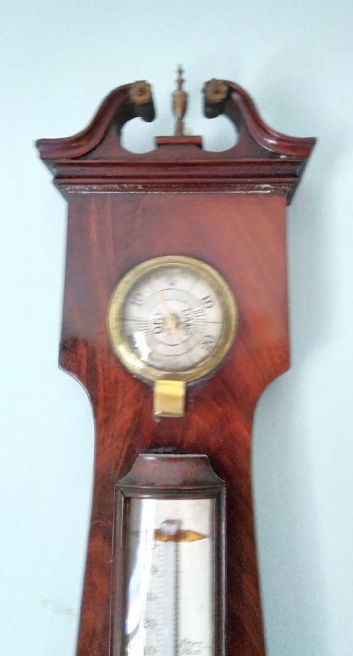 ANTIQUE MAHOGANY BAROMETER - ADDITIONAL PHOTO 2