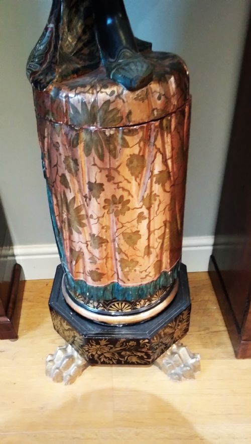 VENETIAN FIGURE ON STAND ORIGINAL GILT POLYCHROME - ADDITIONAL PHOTO 1