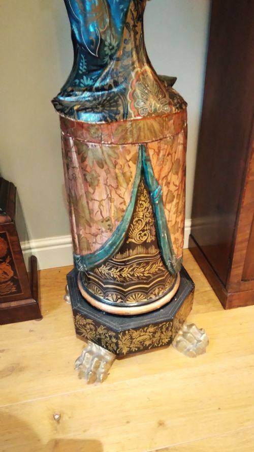 VENETIAN FIGURE ON STAND ORIGINAL GILT POLYCHROME - ADDITIONAL PHOTO 6