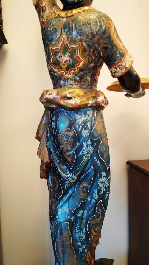 VENETIAN FIGURE ON STAND ORIGINAL GILT POLYCHROME - ADDITIONAL PHOTO 7