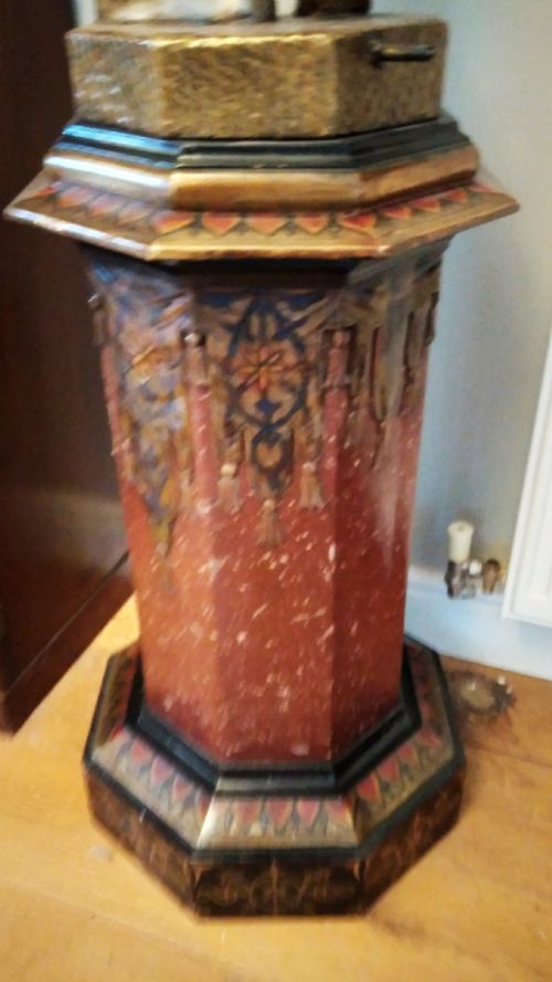 VENETIAN FIGURE ON STAND ORIGINAL GILT POLYCHROME - ADDITIONAL PHOTO 6