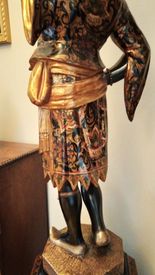 VENETIAN FIGURE ON STAND ORIGINAL GILT POLYCHROME - ADDITIONAL PHOTO 7
