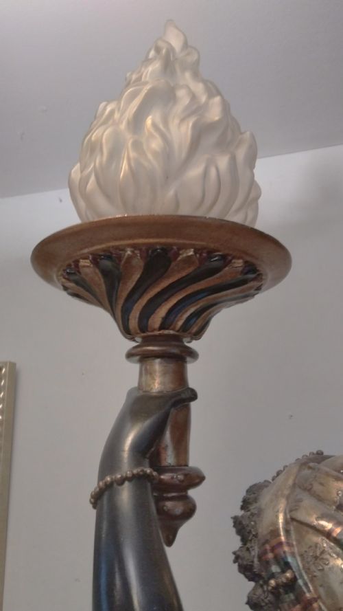 VENETIAN FIGURE ON STAND ORIGINAL GILT POLYCHROME - ADDITIONAL PHOTO 9