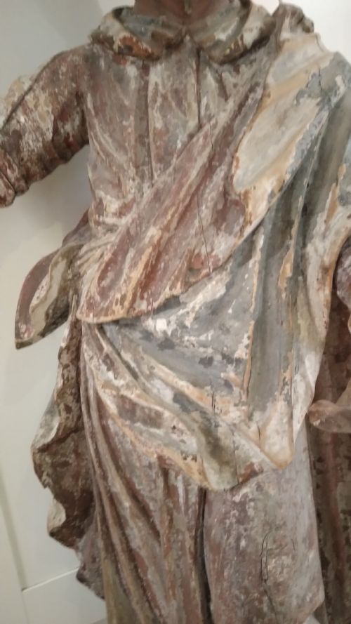 LATE MEDIEVAL CARVED CHURCH FIGURE OF JOSEPH - ADDITIONAL PHOTO 1