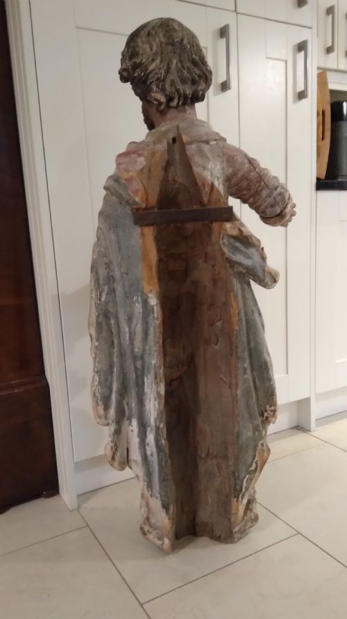 LATE MEDIEVAL CARVED CHURCH FIGURE OF JOSEPH - ADDITIONAL PHOTO 3