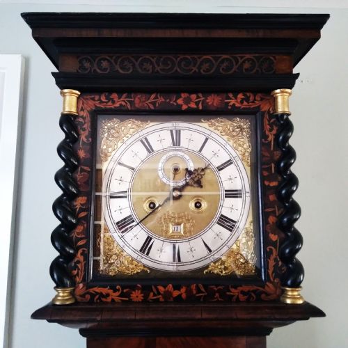 17TH CENTURY MARQUETRY LONGCASE CLOCK BY JOHN CLOWNS LONDON - ADDITIONAL PHOTO 1