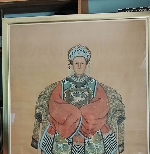 WONDERFUL HUGE PAIR OF ANTIQUE CHINESE PAINTINGS - ADDITIONAL PHOTO 6