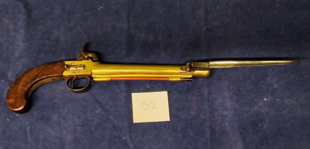ANTIQUE BLUNDERBUSS BAYONET PISTOL View II