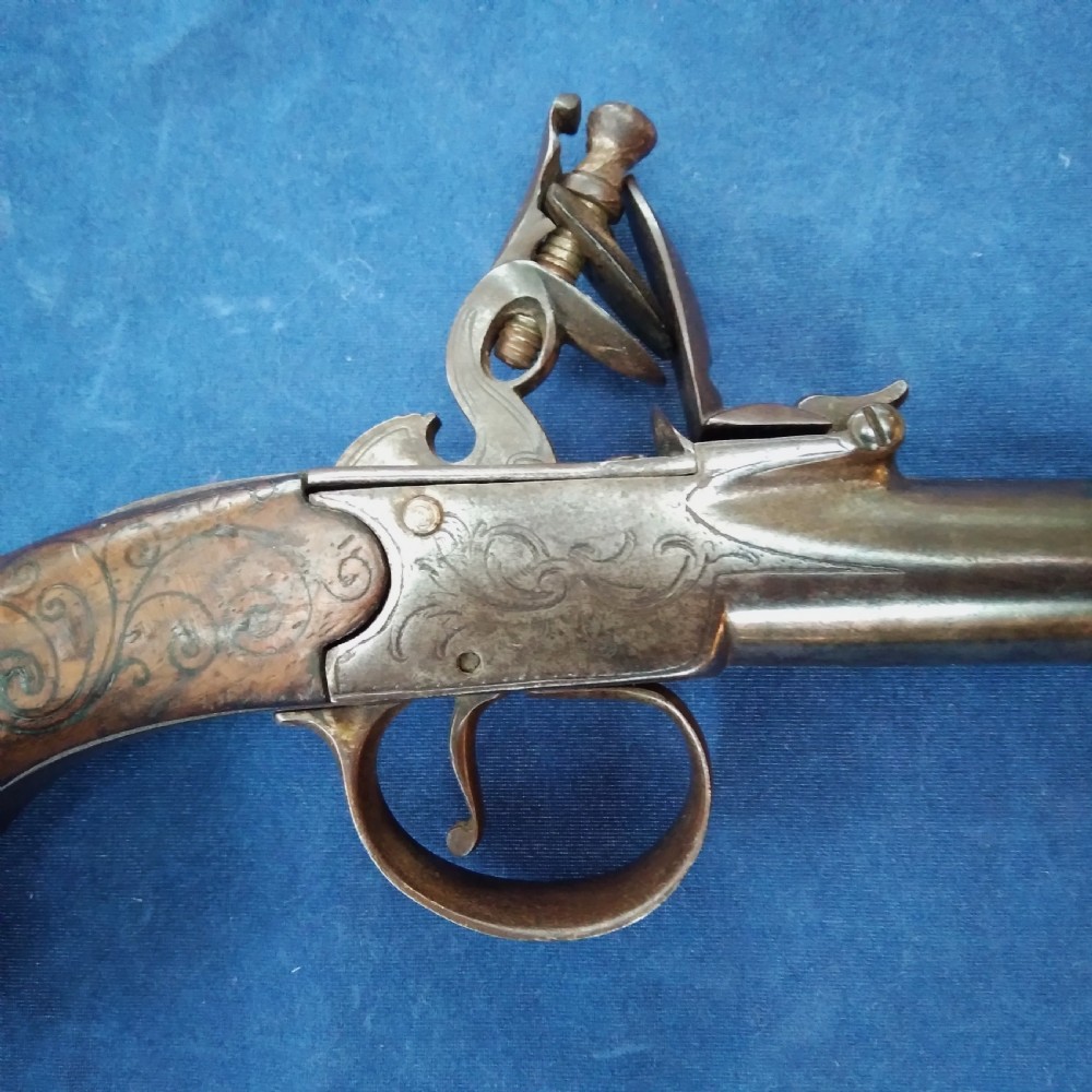 ANTIQUE FLINTLOCK PISTOL WITH SILVER MOUNT View III