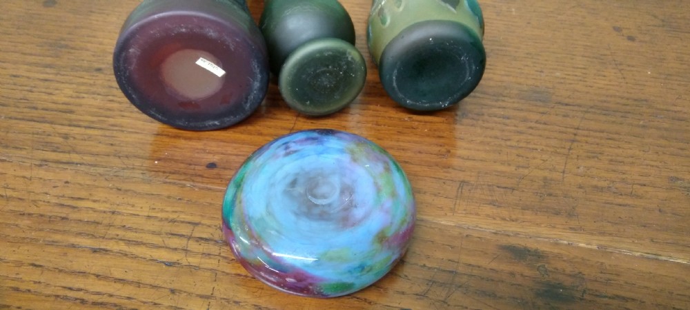 ART GLASS 3 VASES  AND  1 COLOURED BOWL View III