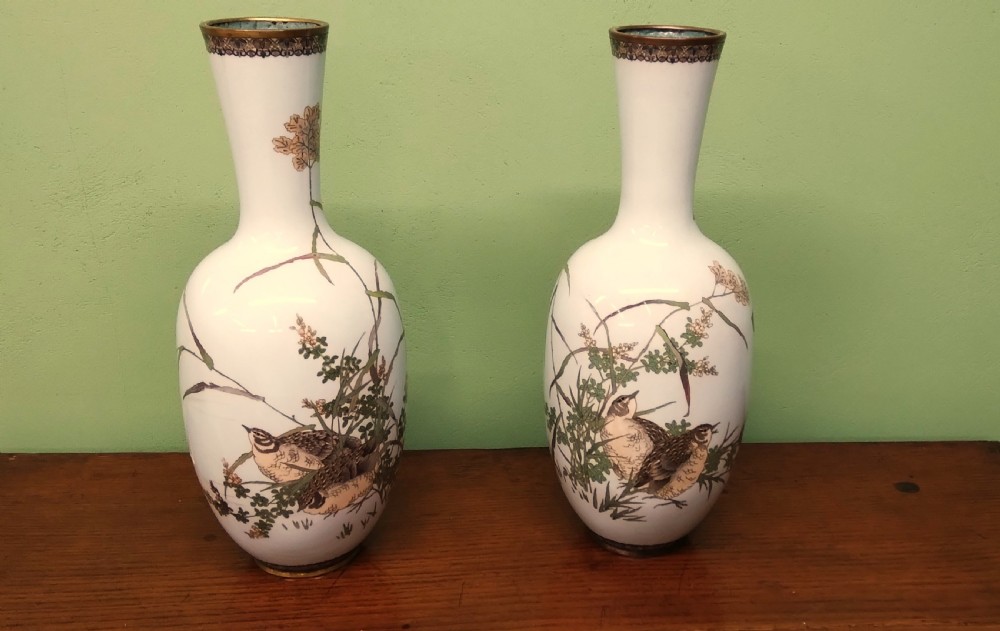 ANTIQUE LARGE CLOISONNÉ VASES