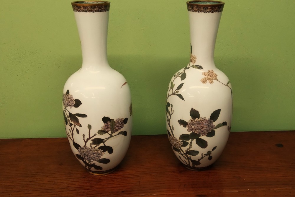ANTIQUE LARGE CLOISONNÉ VASES View II