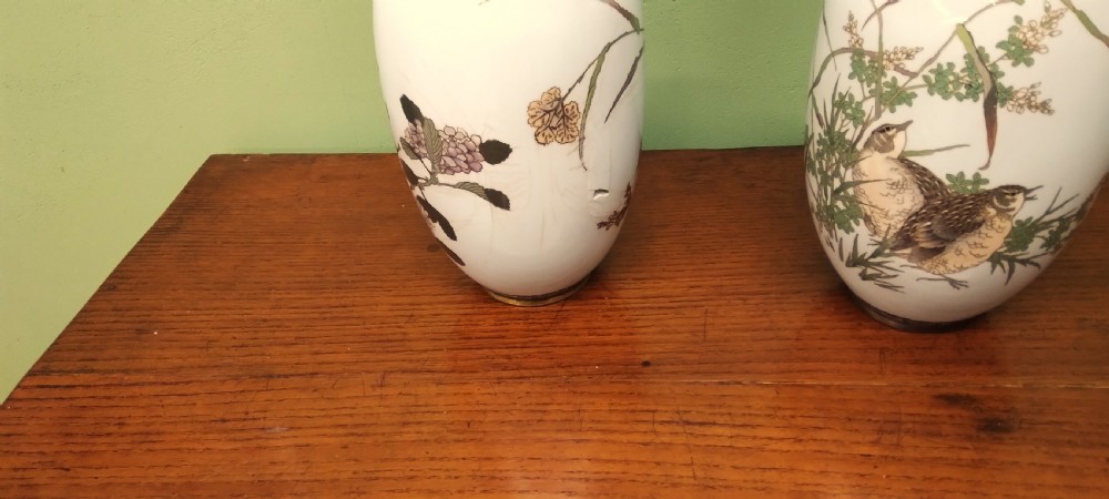 ANTIQUE LARGE CLOISONNÉ VASES View V