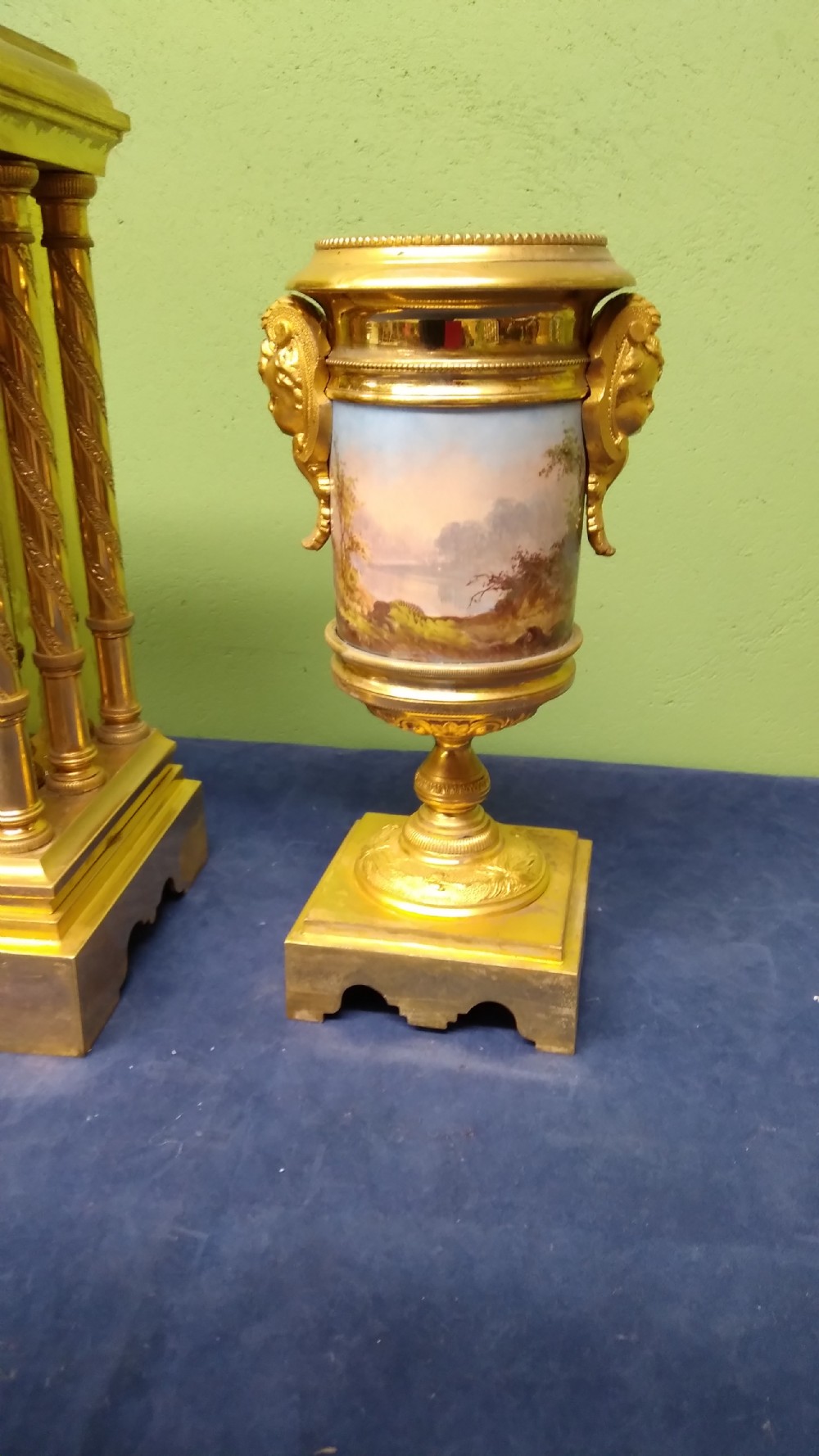 ANTIQUE FRENCH ORMOLU AND SEVRES CLOCKS SET View IV