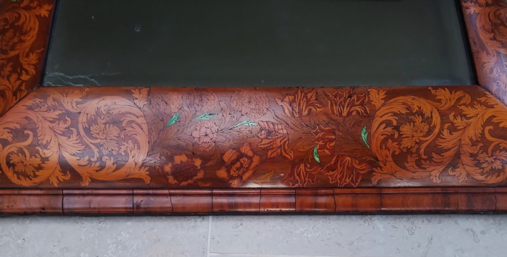 18TH CENTURY FLORAL MARQUETRY  CUSHION MIRROR View V