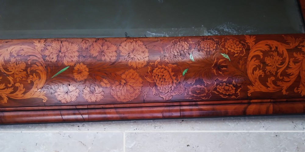 18TH CENTURY FLORAL MARQUETRY  CUSHION MIRROR View VI