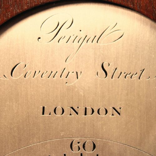 SMALL STRIKING FUSEE BRACKETTABLE CLOCK BY PERIGAL OF LONDON MAHOGANY CASE AND SILVERED DIAL CIRCA 1790 - ADDITIONAL PHOTO 3