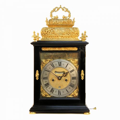 double basket top table clock by fromanteel clarke amsterdamcirca 1700 - CATEGORY: ANTIQUE CLOCKS - DATED 18TH CENTURY