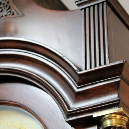 8 DAY MAHOGANY LONGCASE CLOCK WITH EARLY PAINTED DIAL BY JOHN DOUGLASS OF CHERTSEY CIRCA 1780 LONG CASE LONDON STYLE - ADDITIONAL PHOTO 6