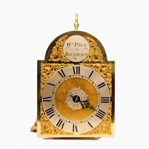 MINIATURE VERGE ESCAPEMENT LANTERN ALARUM CLOCK BY WILLIAM PECK OF BOLNHURST CIRCA 1745 - ADDITIONAL PHOTO 1
