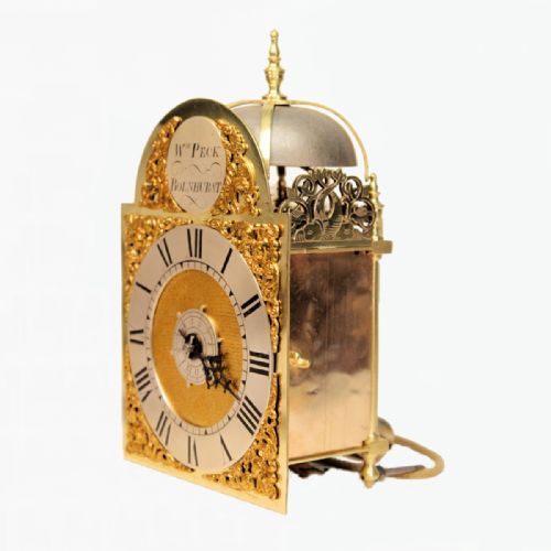 MINIATURE VERGE ESCAPEMENT LANTERN ALARUM CLOCK BY WILLIAM PECK OF BOLNHURST CIRCA 1745 - ADDITIONAL PHOTO 6