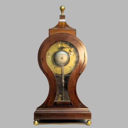 GEORGIAN BALLOON STYLE MAHOGANY TABLE CLOCK BY HENRY HARRIS OF LONDON CIRCA 1800 - ADDITIONAL PHOTO 3