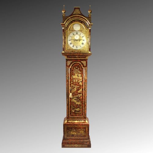 lacquered japanned chinoiserie english longcase by richard templer of london circa 1770 - CATEGORY: ANTIQUE CLOCKS - DATED 18TH CENTURY