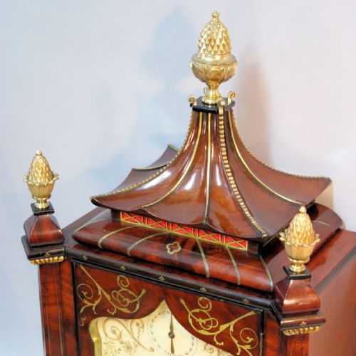 A LARGE QUARTER CHIMING BRACKET CLOCK IN AN INLAID MAHOGANY CASE CIRCA 1850 - ADDITIONAL PHOTO 3