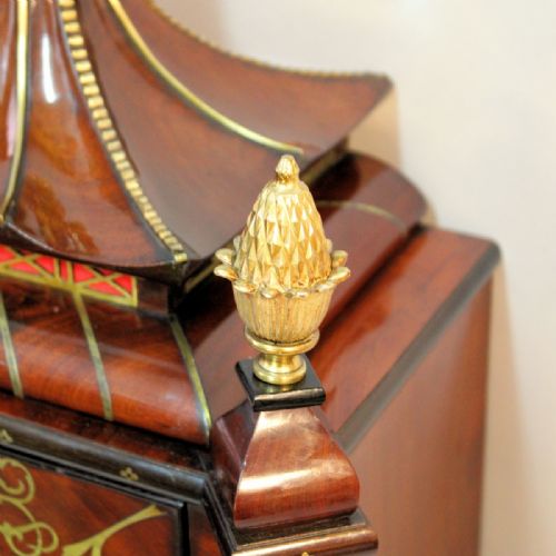 A LARGE QUARTER CHIMING BRACKET CLOCK IN AN INLAID MAHOGANY CASE CIRCA 1850 - ADDITIONAL PHOTO 4