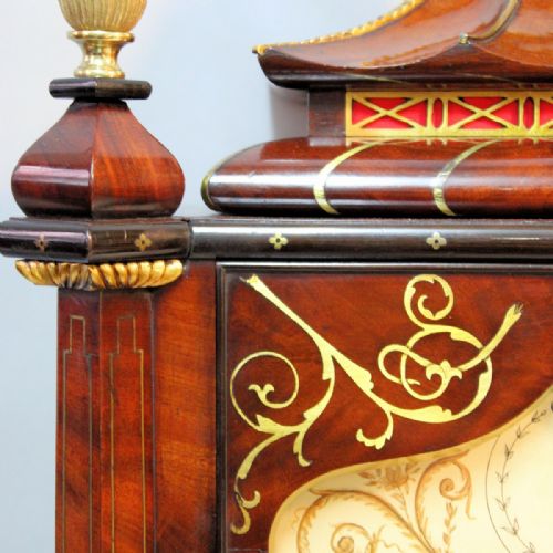 A LARGE QUARTER CHIMING BRACKET CLOCK IN AN INLAID MAHOGANY CASE CIRCA 1850 - ADDITIONAL PHOTO 6
