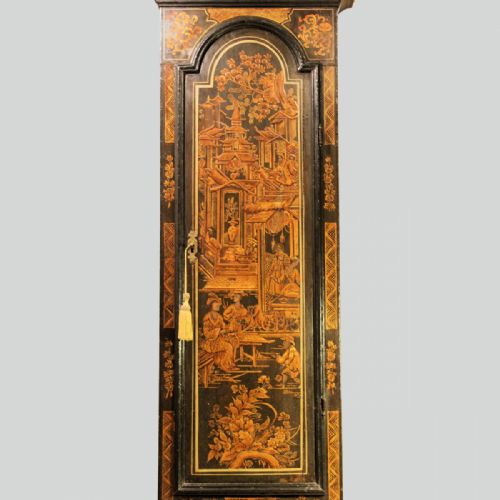 A VERY ORIGINAL DARK GREEN CHINOISERIE LONGCASE CLOCK WITH ROCKING FATHER TIME CIRCA 1720 LONG CASE - ADDITIONAL PHOTO 2