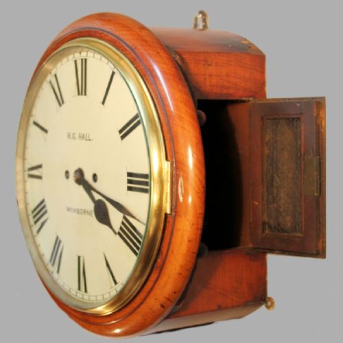 A VICTORIAN ENGLISH FUSEE DIAL CLOCK WITH A STRIKING MOVEMENT RETAILED BY HG HALL OF WIMBORNE CIRCA 1890 - ADDITIONAL PHOTO 4