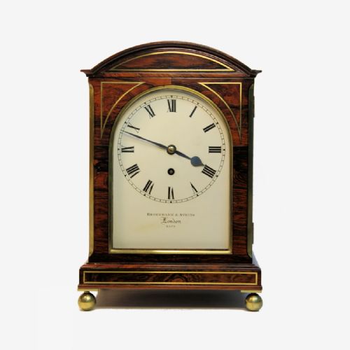 a good rosewood fusee table bracket clock in a breakarch case by brockbank atkins london circa 1825 - CATEGORY: ANTIQUE CLOCKS - DATED 19TH CENTURY