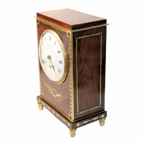 A SMALL ROSEWOOD BRACKETMANTEL CLOCK BY RICHARD GANTHONY LOMBARD STREET LONDON CIRCA 1820 - ADDITIONAL PHOTO 2