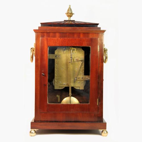 REGENCY GADROONED CHAMFER TOP BRACKET CLOCK IN ELABORATE BRASS INLAID MAHOGANY CASE CIRCA 1820 - ADDITIONAL PHOTO 3