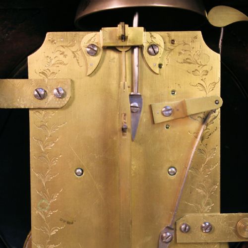 REGENCY GADROONED CHAMFER TOP BRACKET CLOCK IN ELABORATE BRASS INLAID MAHOGANY CASE CIRCA 1820 - ADDITIONAL PHOTO 5