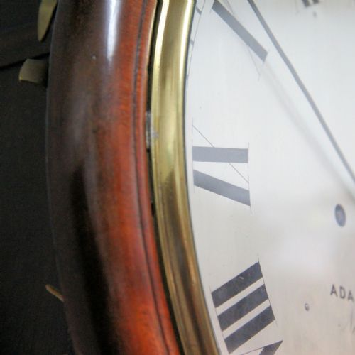 A STRIKING DOUBLE FUSEE ENGLISH DROPDIAL WALL CLOCK IN A MAHOGANY CASE CIRCA 1840 - ADDITIONAL PHOTO 3