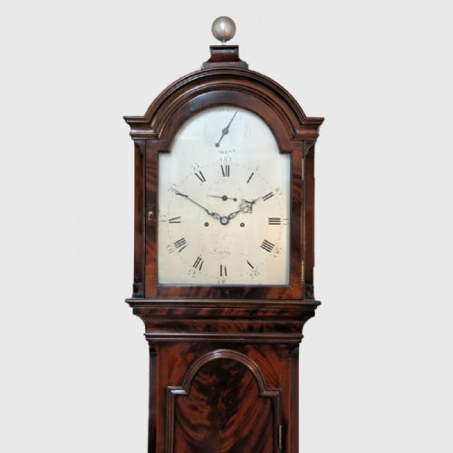 8 DAY FINE LONDON MAHOGANY SILVERED DIAL BREAK ARCH LONGCASE BY ARCHIBALD COLLIER BOND STREET CIRCA 1785 LONG CASE - ADDITIONAL PHOTO 1