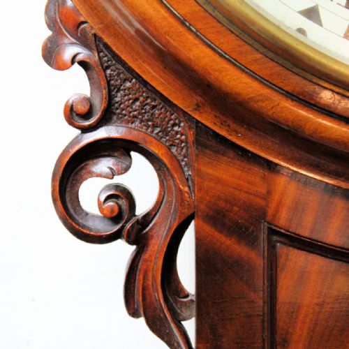 A VERY LARGE MAHOGANY ENGLISH DROPDIAL FUSEE WALL CLOCK BY ANTHONY FURNACE OF KESWICK IN CUMBRIA CIRCA 1870 - ADDITIONAL PHOTO 1