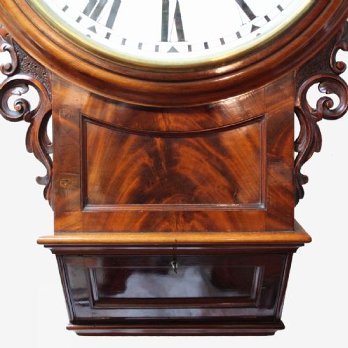 A VERY LARGE MAHOGANY ENGLISH DROPDIAL FUSEE WALL CLOCK BY ANTHONY FURNACE OF KESWICK IN CUMBRIA CIRCA 1870 - ADDITIONAL PHOTO 3