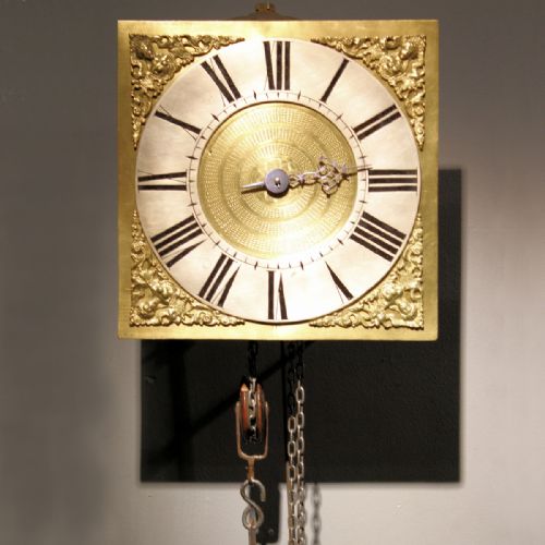 a north oxfordshire quaker made 'hoop spike' wall clock probably by gilkes circa 1740 - CATEGORY: ANTIQUE CLOCKS - DATED 18TH CENTURY
