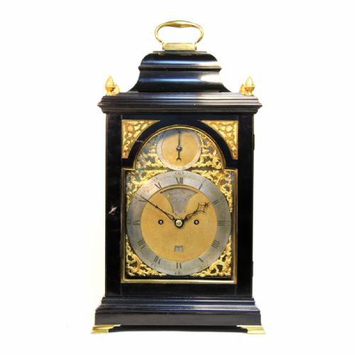 comber of lewes bell top bracket clock ebonised case - CATEGORY: ANTIQUE CLOCKS - DATED 18TH CENTURY
