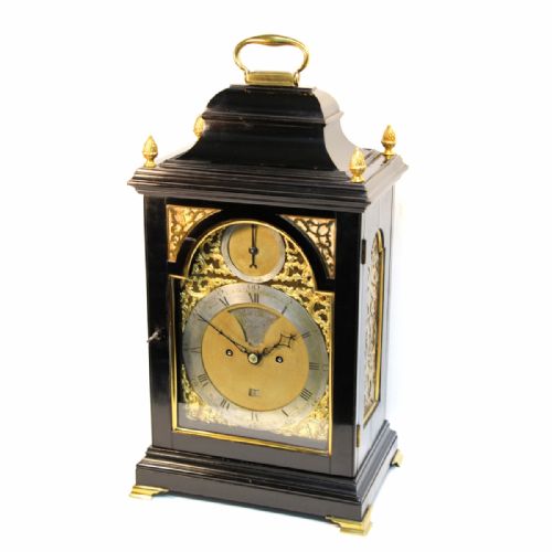 COMBER OF LEWES BELL TOP BRACKET CLOCK EBONISED CASE - ADDITIONAL PHOTO 1