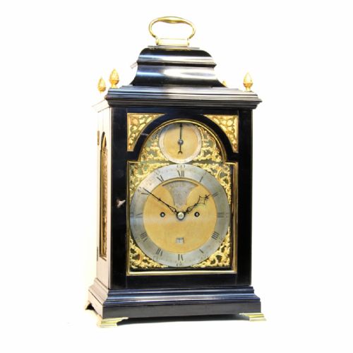 COMBER OF LEWES BELL TOP BRACKET CLOCK EBONISED CASE - ADDITIONAL PHOTO 7