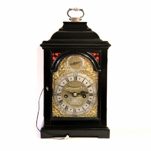 a miniature verge bracket or table clock in an ebonised case quarter repeating by anthony harrison london circa 1720 - CATEGORY: ANTIQUE CLOCKS - DATED 18TH CENTURY