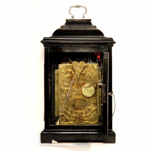A MINIATURE VERGE BRACKET OR TABLE CLOCK IN AN EBONISED CASE QUARTER REPEATING BY ANTHONY HARRISON LONDON CIRCA 1720 - ADDITIONAL PHOTO 4