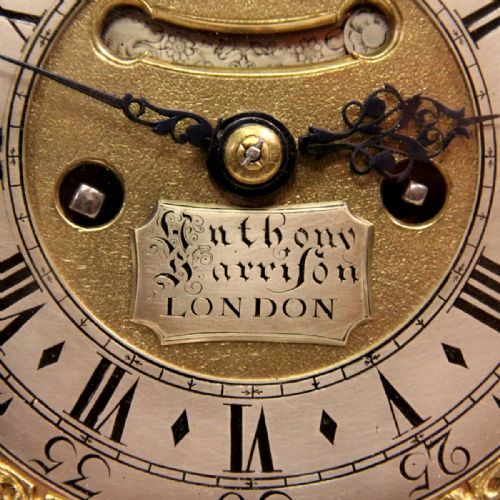 A MINIATURE VERGE BRACKET OR TABLE CLOCK IN AN EBONISED CASE QUARTER REPEATING BY ANTHONY HARRISON LONDON CIRCA 1720 - ADDITIONAL PHOTO 9