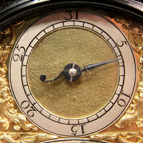 A MINIATURE VERGE BRACKET OR TABLE CLOCK IN AN EBONISED CASE QUARTER REPEATING BY ANTHONY HARRISON LONDON CIRCA 1720 - ADDITIONAL PHOTO 10
