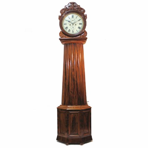 scottish pillar or column longcase clock with circular dial and mahogany tapered case circa 1860 long case - CATEGORY: ANTIQUE CLOCKS - DATED 19TH CENTURY